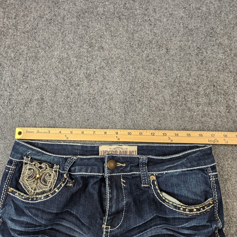 Hydraulic Gramercy Womens Size 14 Embroidered Bootcut Jeans Dark Wash Studded - Picture 5 of 11